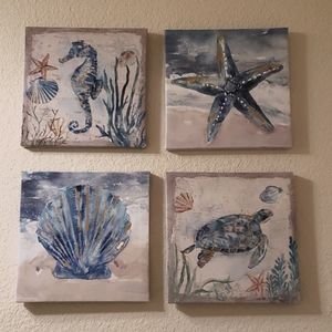 4 canvas sea picture for room decor